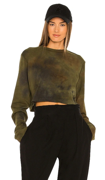 Cotton Citizen Tokyo Long-sleeve Cropped Tee In Dark Green