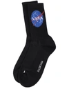 BALENCIAGA SPACE BLACK SOCKS NASA,658129/472B4/1000