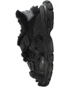 Balenciaga Faux Fur-lined Leather And Rubber Sandals In Black