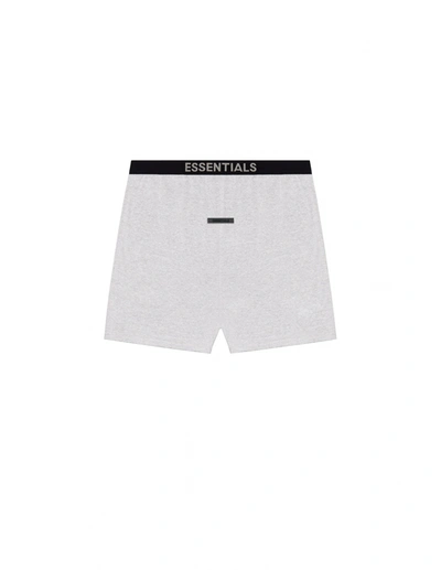 Essentials Grey Logo Shorts With Elastic