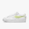 Nike Blazer Low Platform Women's Sneaker In White,white,black,light Lemon Twist