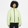 Nike Women's  Sportswear Therma-fit Repel Hooded Jacket In Lime Ice,black,white