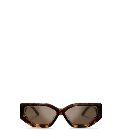 Tory Burch Kira Geometric Sunglasses In Dark Tortoise