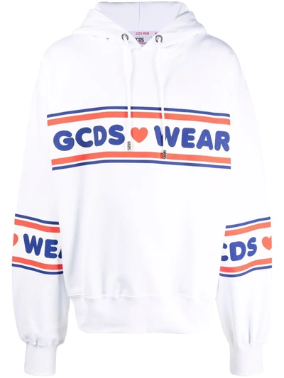 GCDS GRAPHIC-PRINT COTTON HOODIE