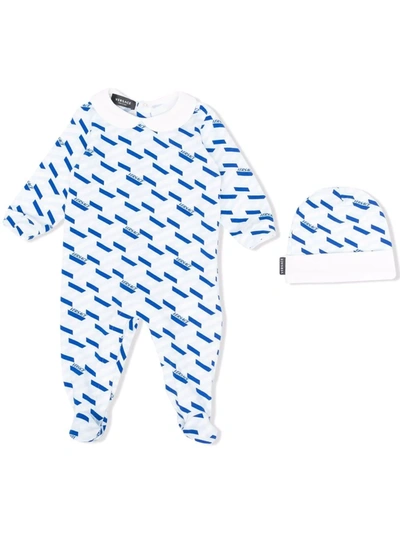 Versace Babies' 两件式连体衣套装 In 蓝色
