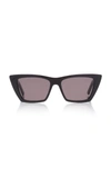 Saint Laurent Mica Cat-eye Acetate Sunglasses In Black