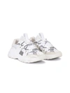 DOLCE & GABBANA LOW-TOP LOGO LACE-THROUGH SNEAKERS