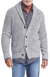 Faherty Shawl-collar Cotton And Cashmere-blend Cardigan In Light Grey Marl