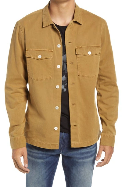 Allsaints Spotter Cotton Solid Regular Fit Button Down Camp Shirt In Mocha Brown