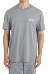Golden Goose Melange Gray Star Collection T-shirt With Gold Star On The Front In Grey/ Gold
