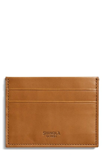 Shinola Vachetta Leather Card Case In Tan