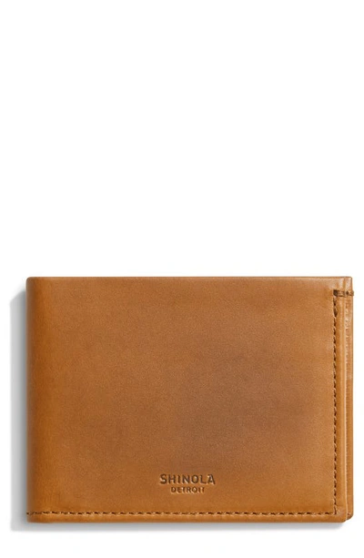 Shinola Men's Slim Vachetta Leather Bifold Wallet In Tan