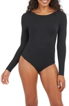 Spanxr Long Sleeve Scoop Neck Bodysuit In Classic Black