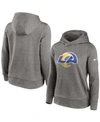 NIKE WOMEN'S HEATHERED CHARCOAL LOS ANGELES RAMS PERFORMANCE PULLOVER HOODIE