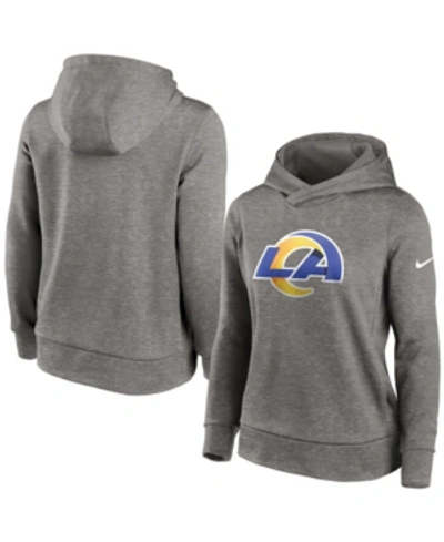Nike Women's Heathered Charcoal Los Angeles Rams Performance Pullover Hoodie In Heather Charcoal