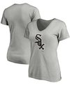 Fanatics Women's Heathered Gray Chicago White Sox Core Official Logo V-neck T-shirt In Heather Gray