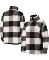 G-iii 4her By Carl Banks Women's Black New Orleans Saints Sherpa Plaid Quarter-zip Jacket In Black