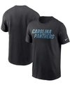 Nike Men's Black Carolina Panthers Primetime Wordmark Essential T-shirt In Black