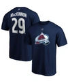 Fanatics Men's Nathan Mackinnon Navy Colorado Avalanche Authentic Stack Name And Number T-shirt In Navy