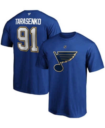 Fanatics Men's Vladimir Tarasenko Blue St. Louis Blues Team Authentic Stack Name And Number T-shirt