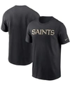 Nike Men's Black New Orleans Saints Primetime Wordmark Essential T-shirt In Black