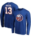 Fanatics Men's Mathew Barzal Royal New York Islanders Authentic Stack Name And Number Long Sleeve T-shirt In Royal