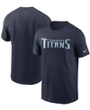 Nike Men's Navy Tennessee Titans Wordmark Legend Performance T-shirt In Navy