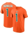 NIKE MEN'S TUA TAGOVAILOA ORANGE MIAMI DOLPHINS NAME AND NUMBER T-SHIRT