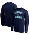 Fanatics Men's Deep Sea Blue Seattle Kraken Big And Tall Victory Arch Long Sleeve T-shirt In Blue