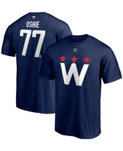 Fanatics Men's Tj Oshie Navy Washington Capitals 2020/21 Alternate Authentic Stack Name And Number T-shirt