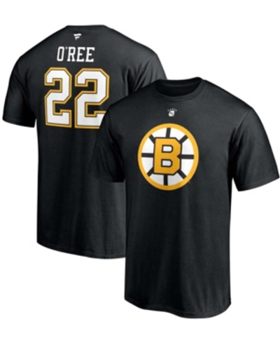 Fanatics Men's Willie O'ree Black Boston Bruins Authentic Stack Retired Player Name And Number T-shirt