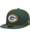 New Era Men's Green Green Bay Packers Field Patch 59fifty Fitted Hat In Green