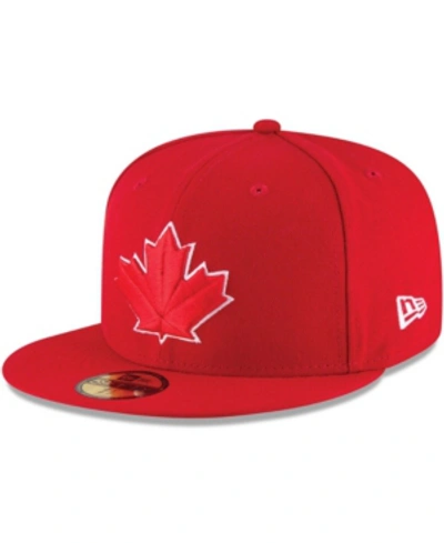 NEW ERA MEN'S SCARLET TORONTO BLUE JAYS 2017 AUTHENTIC COLLECTION ON-FIELD 59FIFTY FITTED HAT