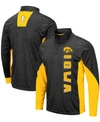 COLOSSEUM MEN'S BLACK IOWA HAWKEYES BART WINDSHIRT QUARTER-ZIP PULLOVER JACKET