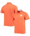 COLUMBIA MEN'S ORANGE CLEMSON TIGERS TECH TRAIL SPACE DYE OMNI-SHADE POLO