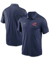 NIKE MEN'S NAVY CLEVELAND INDIANS COOPERSTOWN COLLECTION LOGO FRANCHISE PERFORMANCE POLO