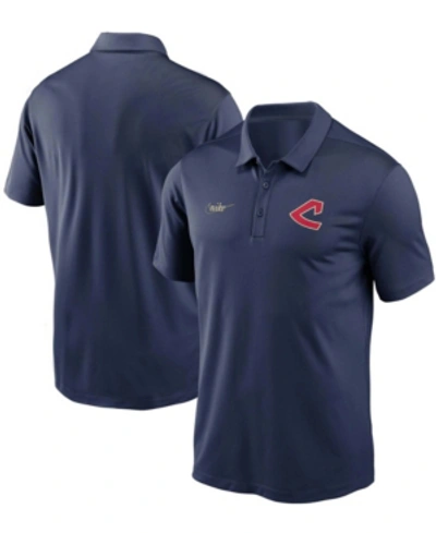 Nike Men's Navy Cleveland Indians Cooperstown Collection Logo Franchise Performance Polo