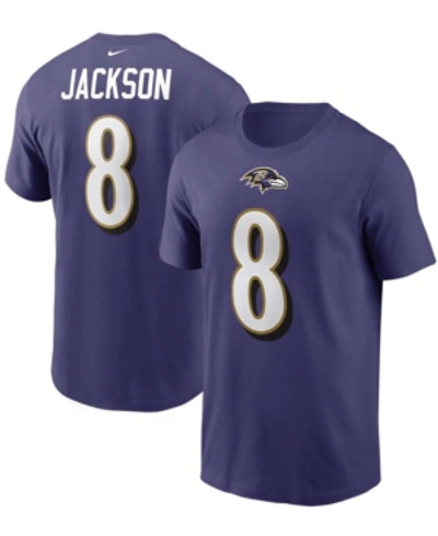 Nike Men's Lamar Jackson Purple Baltimore Ravens Name And Number T-shirt