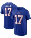 NIKE MEN'S JOSH ALLEN ROYAL BUFFALO BILLS NAME AND NUMBER T-SHIRT