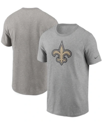 Nike Men's Heathered Gray New Orleans Saints Primary Logo T-shirt In Heather Gray