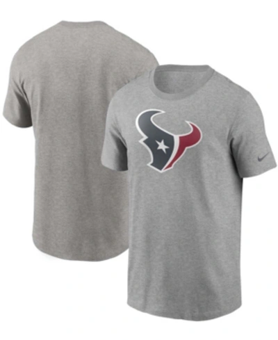 Nike Men's Heathered Gray Houston Texans Primary Logo T-shirt In Grey