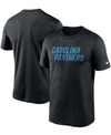 Nike Men's Black Carolina Panthers Primetime Wordmark Essential T-shirt In Black
