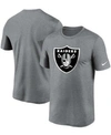 Nike Men's Big And Tall Heathered Charcoal Las Vegas Raiders Logo Essential Legend Performance T-shirt In Heather Charcoal