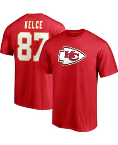 Fanatics Men's Travis Kelce Red Kansas City Chiefs Player Icon Name And Number T-shirt