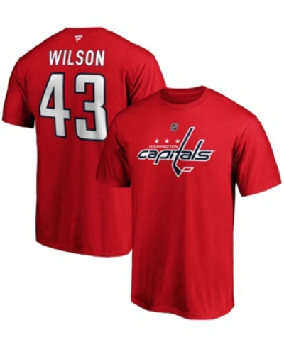 Fanatics Men's Tom Wilson Red Washington Capitals Team Authentic Stack Name And Number T-shirt