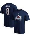 FANATICS MEN'S CALE MAKAR NAVY COLORADO AVALANCHE AUTHENTIC STACK NAME AND NUMBER TEAM T-SHIRT