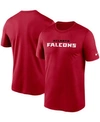 NIKE MEN'S BIG AND TALL RED ATLANTA FALCONS WORDMARK LEGEND PERFORMANCE T-SHIRT