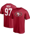 Fanatics Men's Nick Bosa Scarlet San Francisco 49ers Player Icon Name And Number T-shirt In Scarlet