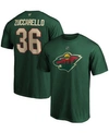 FANATICS MEN'S MATS ZUCCARELLO GREEN MINNESOTA WILD AUTHENTIC STACK NAME AND NUMBER TEAM T-SHIRT