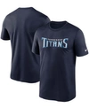 Nike Men's Navy Tennessee Titans Wordmark Legend Performance T-shirt In Navy